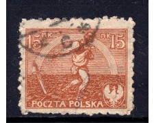 1921/1922 - POLONIA- 15m. BRUNO GIALLO - USATO - LOTTO/32281 1921/1922 - POLONIA- 15m. BRUNO GIALLO - USATO - LOTTO/32281
