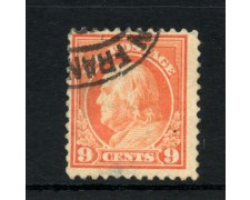 1912 - STATI UNITI - LOTTO/43571 - 9 CENT. ROSSO SALMONE FRANKLIN - USATO 1912 - STATI UNITI - LOTTO/43571 - 9 CENT. ROSSO SALMONE FRANKLIN - USATO