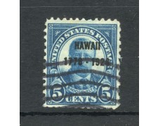 1928 - STATI UNITI - LOTTO/43572 - 5 CENT. AZZURRO SCOPERTA DELLE HAWAII - USATO 1928 - STATI UNITI - LOTTO/43572 - 5 CENT. AZZURRO SCOPERTA DELLE HAWAII - USATO