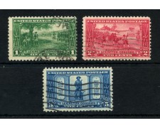 1925 - STATI UNITI - LOTTO/43573 - BATTAGLIA DI LEXINGTON 3v. - USATI 1925 - STATI UNITI - LOTTO/43573 - BATTAGLIA DI LEXINGTON 3v. - USATI