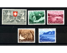 1953 - LOTTO/39415 - SVIZZERA - PRO PATRIA 5v. - NUOVI 1953 - LOTTO/39415 - SVIZZERA - PRO PATRIA 5v. - NUOVI
