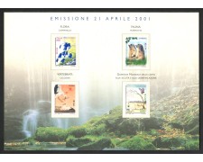 2001 - REPUBBLICA - LOTTO/43582 - AMBIENTE E NATURA 4v. SU FOLDER DELLE POSTE 2001 - REPUBBLICA - LOTTO/43582 - AMBIENTE E NATURA 4v. SU FOLDER DELLE POSTE