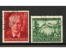 1943 - GERMANIA REICH - PETER ROSEGGER 2v. - USATI - LOTTO/37524 1943 - GERMANIA REICH - PETER ROSEGGER 2v. - USATI - LOTTO/37524
