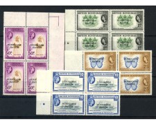 1962 - HONDURAS BRITANNICO - LOTTO/38830Q - URAGANO HATTIE 4v. - NUOVI QUARTINE 1962 - HONDURAS BRITANNICO - LOTTO/38830Q - URAGANO HATTIE 4v. - NUOVI QUARTINE