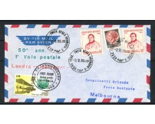 1969 - ITALIA - LOTTO/41601 - 50° ANNIVERSARIO DEL 1° VOLO POTALE LONDRA MELBOURNE 1969 - ITALIA - LOTTO/41601 - 50° ANNIVERSARIO DEL 1° VOLO POTALE LONDRA MELBOURNE