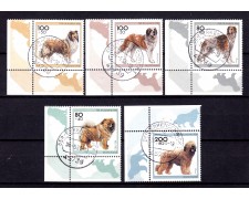 1996 - GERMANIA UNITA - CANI DI RAZZA 5v. - USATI - LOTTO/595 1996 - GERMANIA UNITA - CANI DI RAZZA 5v. - USATI - LOTTO/595