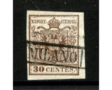 1850/51 - LOMBARDO VENETO - LOTTO/40499 - 30 Centesimi BRUNO I° TIPO - USATO MILANO 1850/51 - LOMBARDO VENETO - LOTTO/40499 - 30 Centesimi BRUNO I° TIPO - USATO MILANO