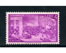 1948 - REPUBBLICA -  4 LIRE  CENTENARIO DEL RISORGIMENTO - NUOVO - LOTTO/30351
