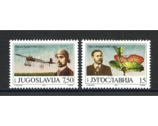 1991 - JUGOSLAVIA - LOTTO/38564 - OTTO LILIENTHAL - 2v. - NUOVI 1991 - JUGOSLAVIA - LOTTO/38564 - OTTO LILIENTHAL - 2v. - NUOVI