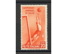 1934 - REGNO - 20c. MONDIALI CALCIO - NUOVO T/L - LOTTO/37595 1934 - REGNO - 20c. MONDIALI CALCIO - NUOVO T/L - LOTTO/37595