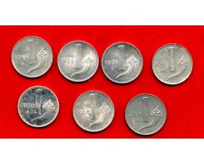 1951/1970 - REPUBBLICA - LOTTO/M43025 - INSIEME DI 7 MONETE DA 1 LIRA DIFFERENTI