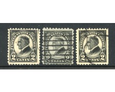 1923 - STATI UNITI - LOTTO/42412 - 2 CENT. HARDING - INSIEME DI 3 FRANCOBOLLI USATI 1923 - STATI UNITI - LOTTO/42412 - 2 CENT. HARDING - INSIEME DI 3 FRANCOBOLLI USATI