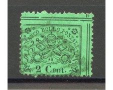 1868 - STATO PONTIFICIO - LOTTO/40268 - 2 Cent. VERDE - USATO 1868 - STATO PONTIFICIO - LOTTO/40268 - 2 Cent. VERDE - USATO