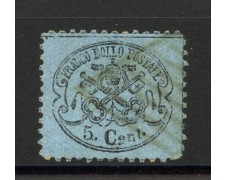 1868 - STATO PONTIFICIO - LOTTO/40269 - 5 Cent. AZZURRO CHIARO - USATO 1868 - STATO PONTIFICIO - LOTTO/40269 - 5 Cent. AZZURRO CHIARO - USATO
