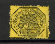 1868 - STATO PONTIFICIO - LOTTO/40273 - 40 Cent. GIALLO LIMONE - USATO 1868 - STATO PONTIFICIO - LOTTO/40273 - 40 Cent. GIALLO LIMONE - USATO
