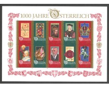 1996 - AUSTRIA - LOTTO/43646 - MILLENARIO DELL'AUSTRIA FOGLIETTO NUOVO