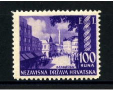 1942 - CROAZIA - 100k. ESPOSIZIONE FILATELICA DI BANJALIKA - NUOVO - LOTTO/32548