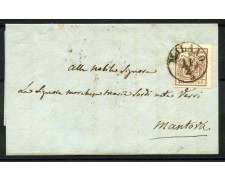 1854 - LOMBARDO VENETO - LOTTO/40548 - 30 CENTESIMI BRUNO ROSSICCIO - BUSTA DA MILANO 1854 - LOMBARDO VENETO - LOTTO/40548 - 30 CENTESIMI BRUNO ROSSICCIO - BUSTA DA MILANO