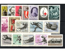 1963 - AUSTRIA - LOTTO/43654 - ANNATA COMPLETA 17v. NUOVI 1963 - AUSTRIA - LOTTO/43654 - ANNATA COMPLETA 17v. NUOVI
