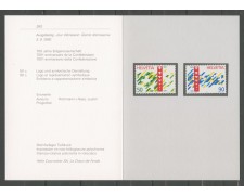 1990 - SVIZZERA - LOTTO/43417F - CENTENARIO CONFEDERAZIONE 2v. NUOVI SU FOLDER DELLE POSTE 1990 - SVIZZERA - LOTTO/43417F - CENTENARIO CONFEDERAZIONE 2v. NUOVI SU FOLDER DELLE POSTE