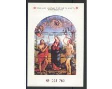 1991 - SOVRANO MILITARE DI MALTA - LOTTO/39228F - S.GIOVANNI BATTISTA - FOGLIETTO NUOVO 1991 - SOVRANO MILITARE DI MALTA - LOTTO/39228F - S.GIOVANNI BATTISTA - FOGLIETTO NUOVO