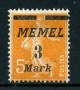 GERMANIA - MEMEL - 1922 - LOTTO/24349 - 3m. su 5c. ARANCIO - LING.