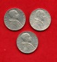 1951/1953 - VATICANO - LOTTO/M48063 - INSIEME DI TRE MONETE DA 5 LIRE PAPA PIO XII°