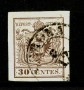 1850/51 - LOMBARDO VENETO - LOTTO/40500 - 30 Centesimi BRUNO SCURO I° TIPO - USATO  VERONA
