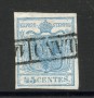 1850 - LOMBARDO VENETO - LOTTO/40469 - 45 CENTESIMI AZZURRO CHIARO - USATO MILANO