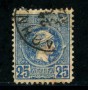 1899/99 - LOTTO/21039 - GRECIA - 25 l. BLU  DENTELLATO - USATO