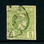 1889/1899 - LOTTO/24218 - GRECIA  - 5 l.  VERDE  MERCURIO - USATO