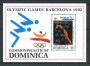 1992 - DOMINICA - LOTTO/19902 - OLIMPIADI BARCELLONA TUFFI - FOGLIETTO