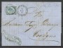 1865 - REGNO - LOTTO/39959 - 20 su 15 Cent. CELESTE 2° tipo - BUSTA PER CODOGNO