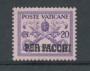 1931 - LOTTO/20606 - VATICANO - 20c. PACCHI POSTALI - LING.