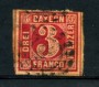 BAVIERA - 1861 - LOTTO/21850 - 3 K. ROSSO - USATO