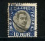 1920/30 - LOTTO/21125 - ISLANDA - 10 aur  AZZURRO VIOLETTO SERVIZIO - USATO